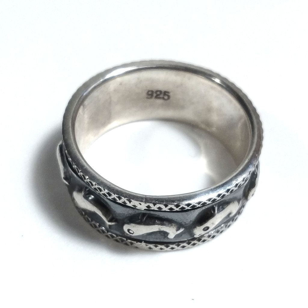 Anello fascia in argento 925 ANELLO artigianale | Delfino | ANTISTRESS