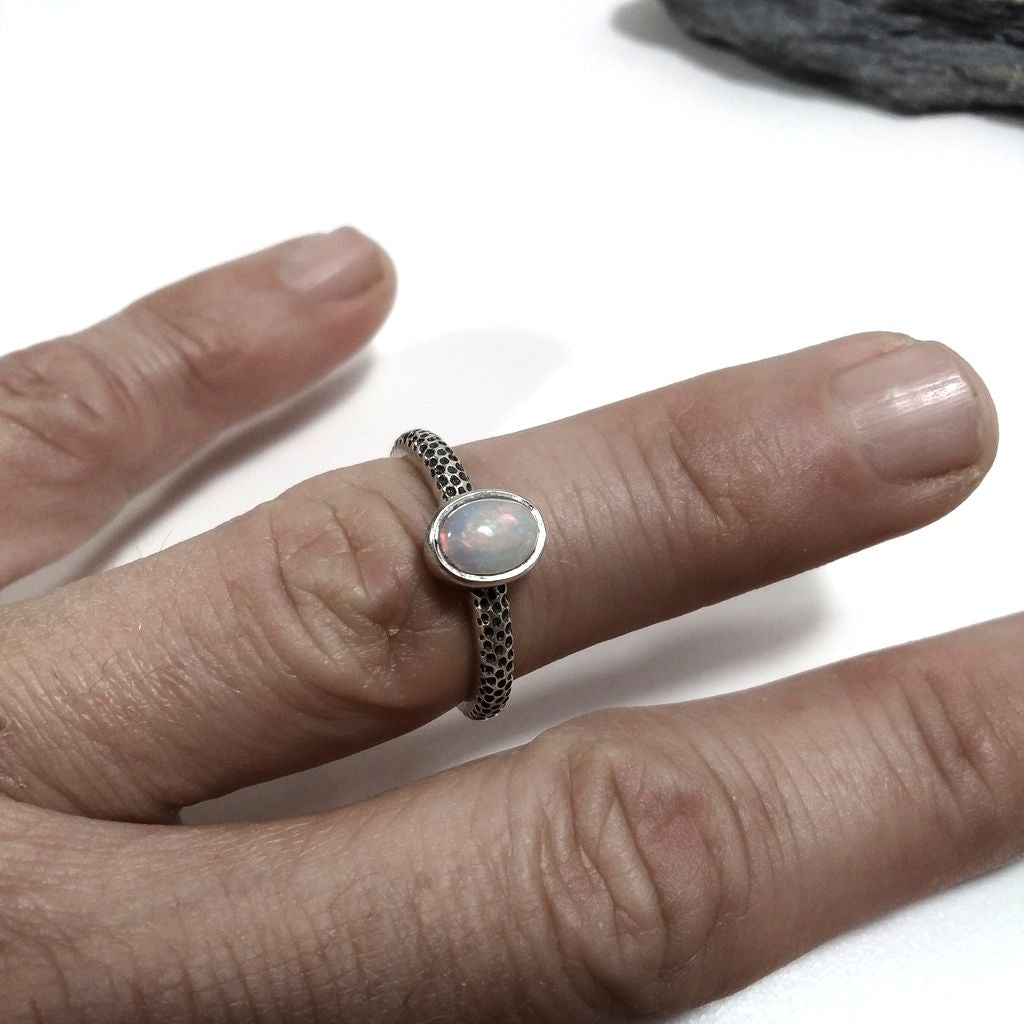 Anello con pietra in argento 925 con Opale | ANELLI ARGENTO