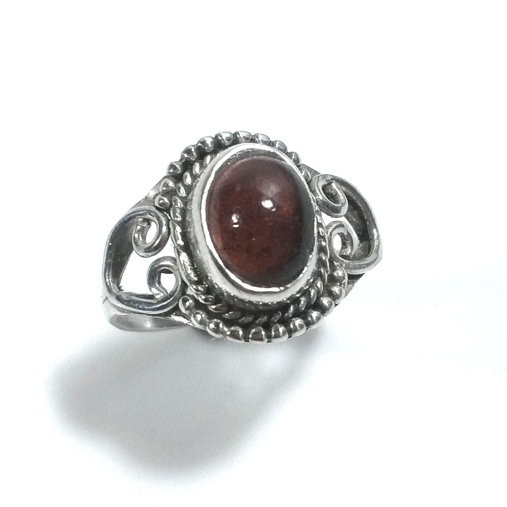 ANELLO artigianale in argento 925 con Granato | GIOIELLI CON PIETRE