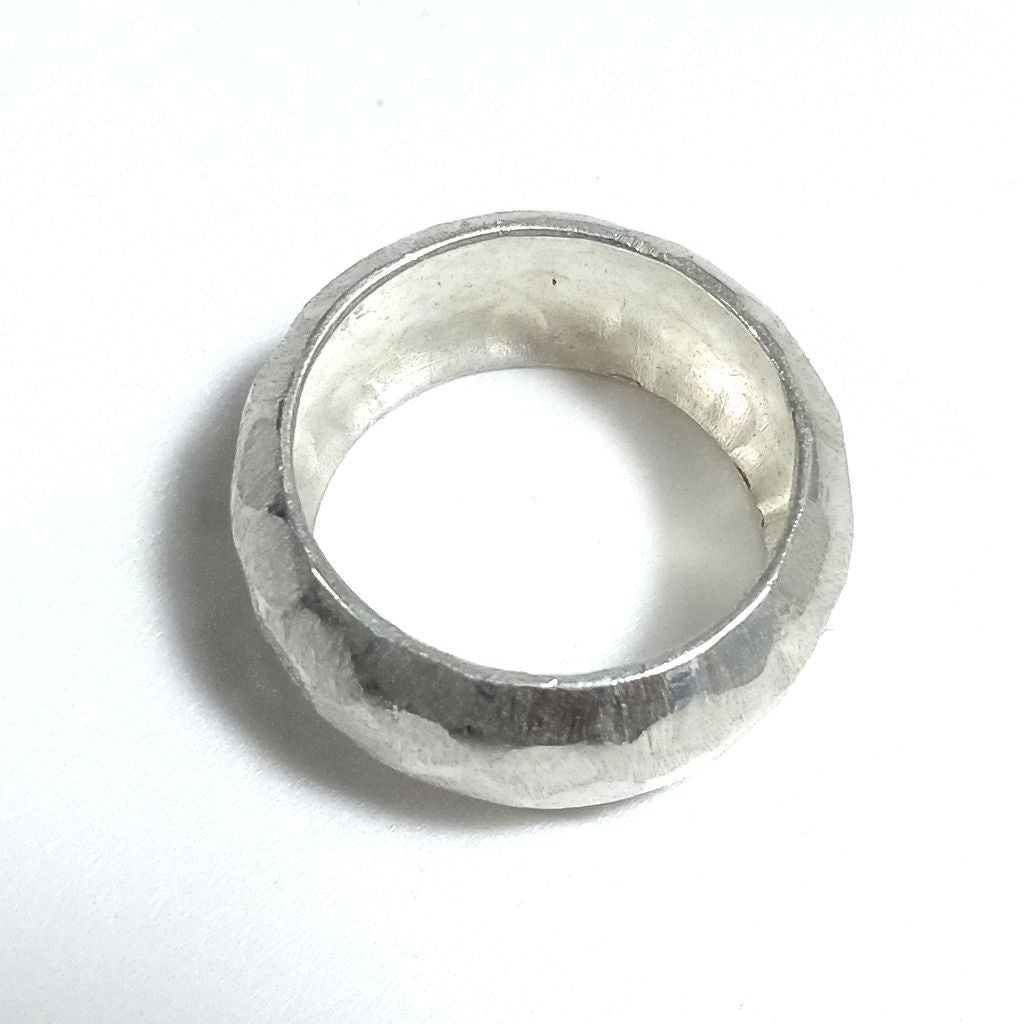 Anello fascia in argento 925 Anello d'argento | GIOIELLI ARGENTO | martellato