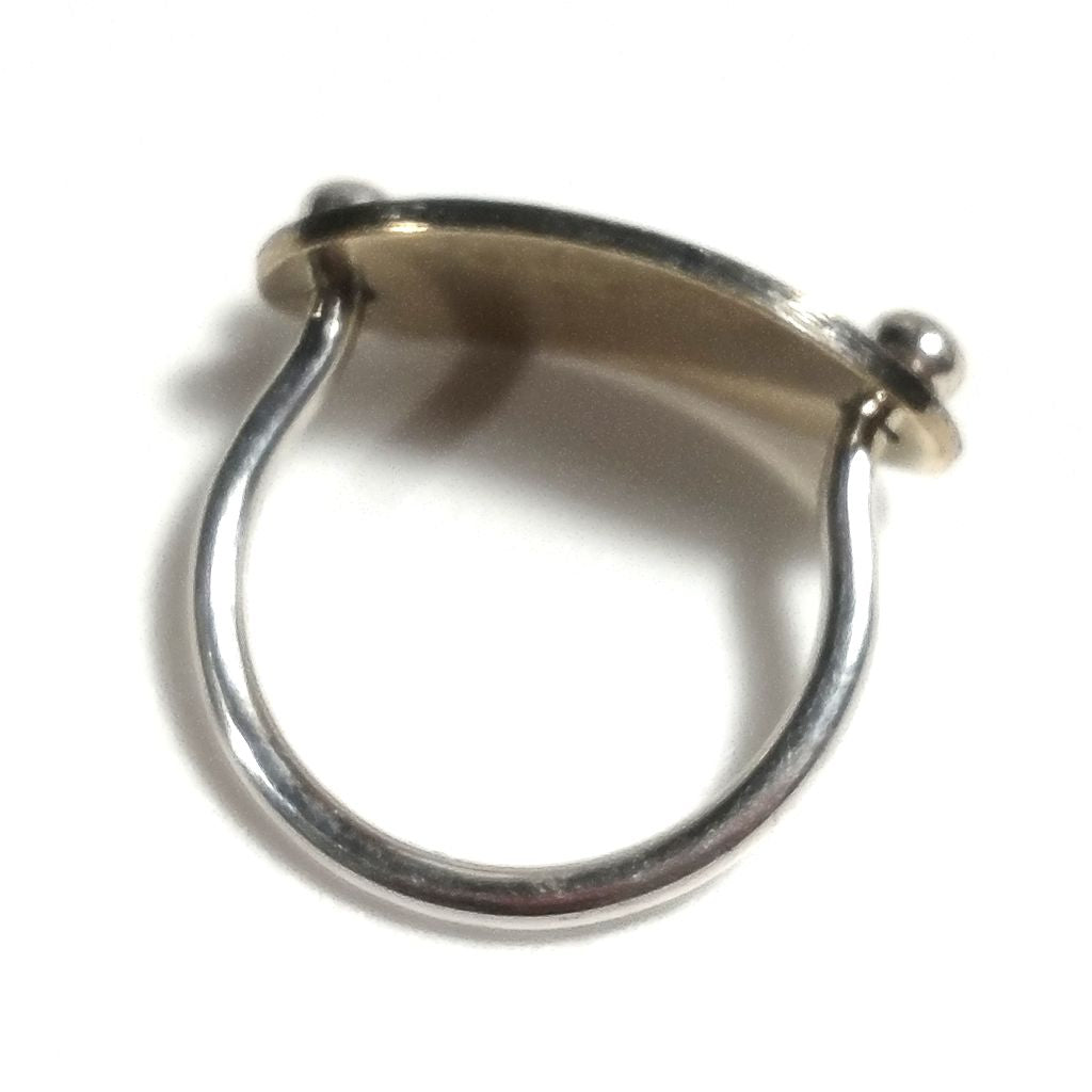 ANELLO artigianale in argento 925 con placca in ottone | ANELLI ARGENTO