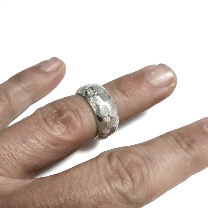 Anello fascia in argento 925 Anello d'argento | GIOIELLI ARGENTO | martellato