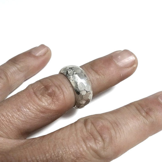 Anello fascia in argento 925 Anello d'argento | GIOIELLI ARGENTO | martellato