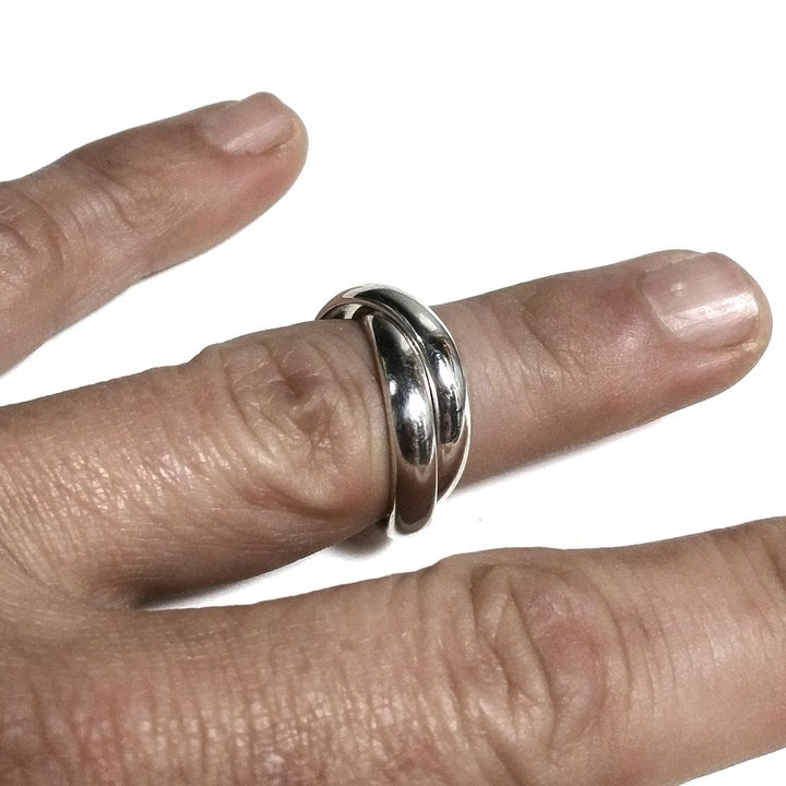 Anello fascia in argento 925 ANELLO artigianale | GIOIELLI IN ARGENTO | DOPPIO anello