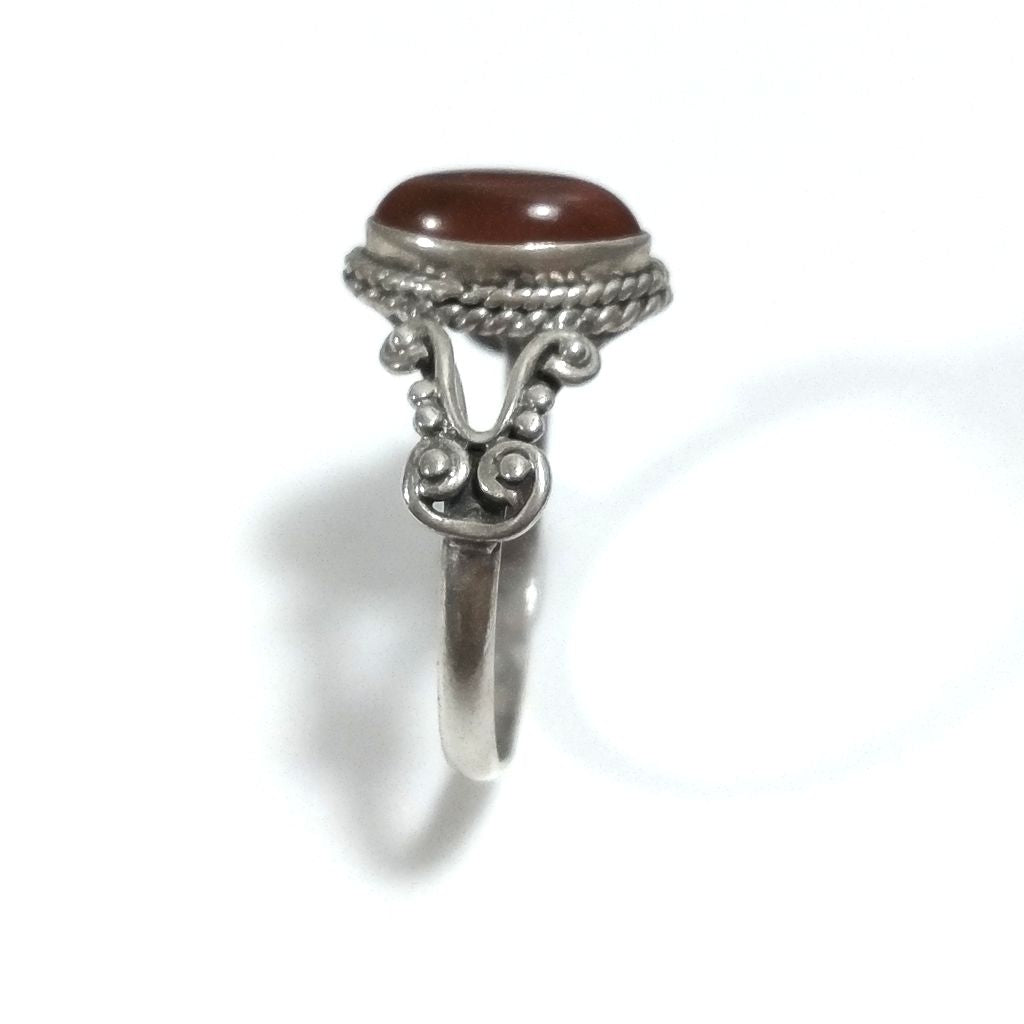 Anello con pietra in argento 925 con Corniola | GIOIELLI IN ARGENTO