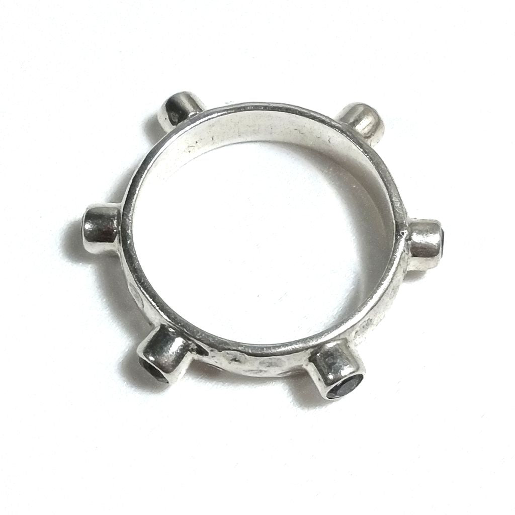 Anello con pietra in argento 925 con Quarzo CITRINO, Ametista | GIOIELLI ETNICI | Fascia