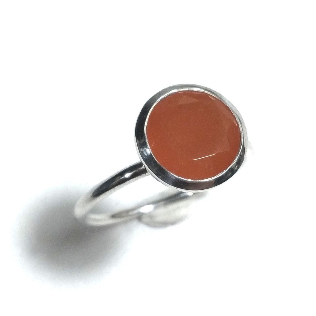 Anello fascia in argento 925 Anello con pietra Corneola | ANELLI ARGENTO