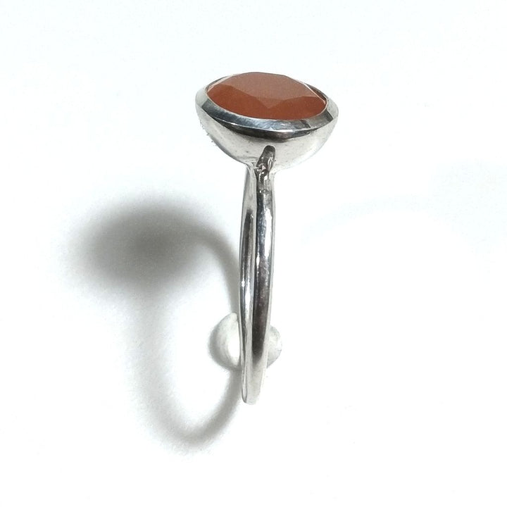 Anello fascia in argento 925 Anello con pietra Corneola | ANELLI ARGENTO