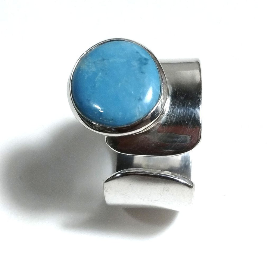 Anello fascia in argento 925 Anello con pietra Turchese | GIOIELLI IN ARGENTO