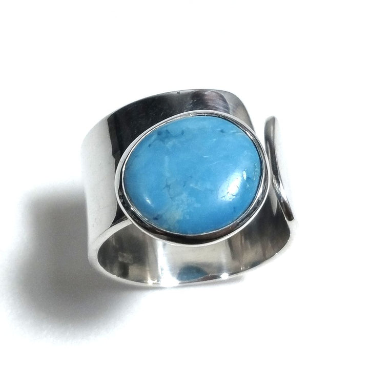 Anello fascia in argento 925 Anello con pietra Turchese | GIOIELLI IN ARGENTO