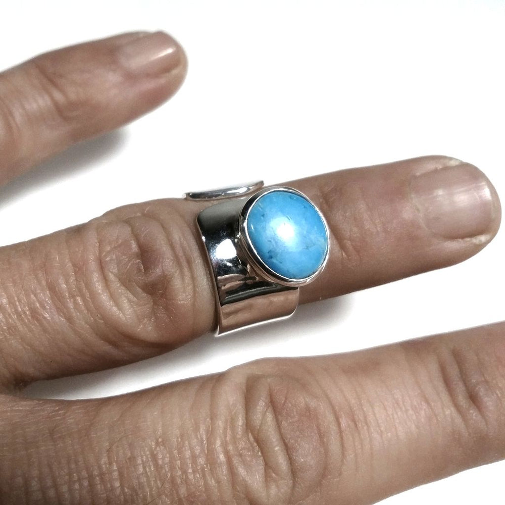 Anello fascia in argento 925 Anello con pietra Turchese | GIOIELLI IN ARGENTO