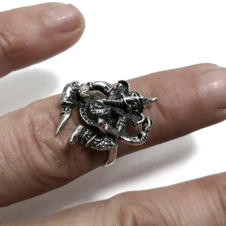 ANELLO ETNICO in argento 925 con GANESH | GIOIELLI ETNICI