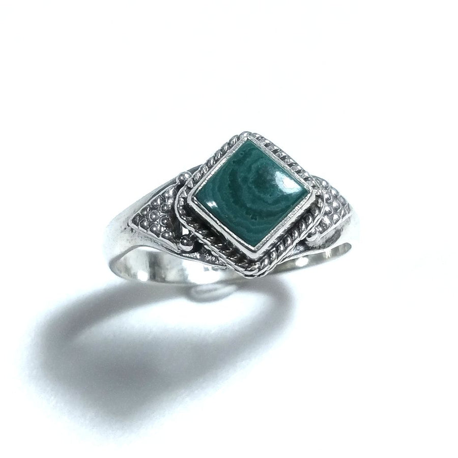 Anello con pietra in argento 925 con Malachite, Granato, Labradorite| GIOIELLI ETNICI