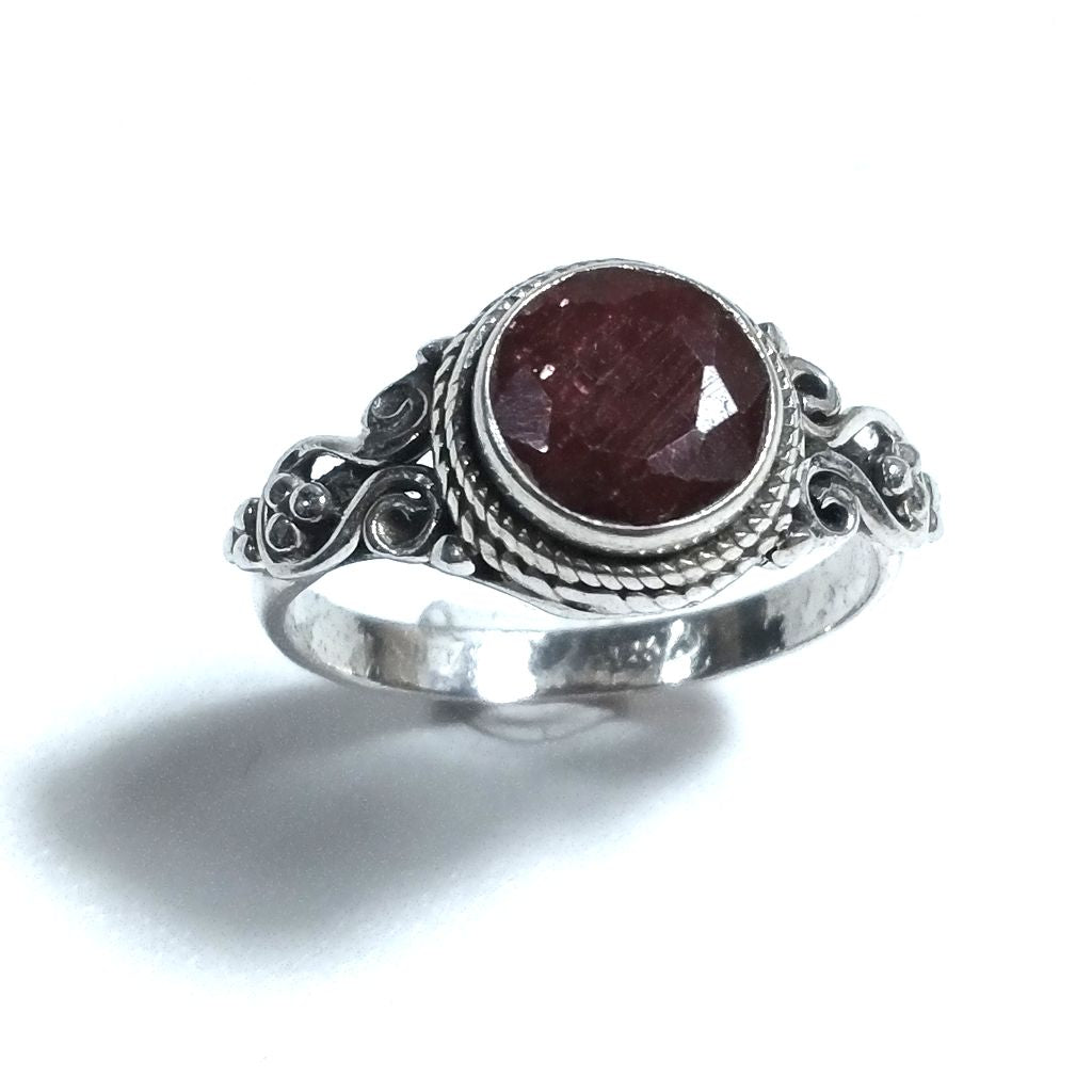 Anello con pietra in argento 925 con Granato, Radice rubino, Quarzo rosa | GIOIELLI IN ARGENTO