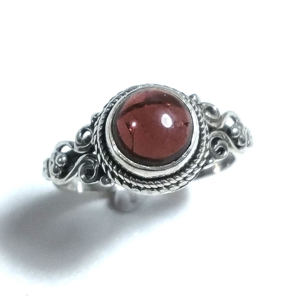 Anello con pietra in argento 925 con Granato, Radice rubino, Quarzo rosa | GIOIELLI IN ARGENTO