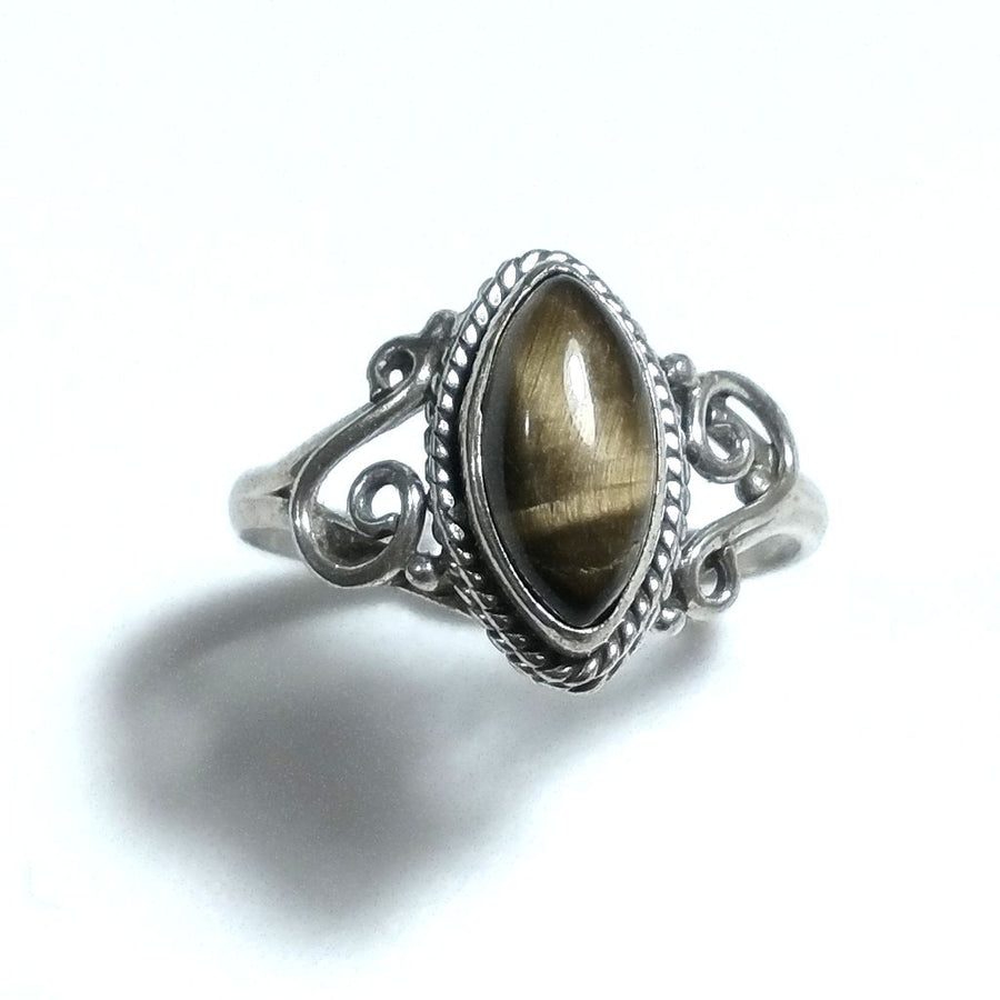 Anello con pietra in argento 925 con Occhio di TIGRE | GIOIELLI ETNICI