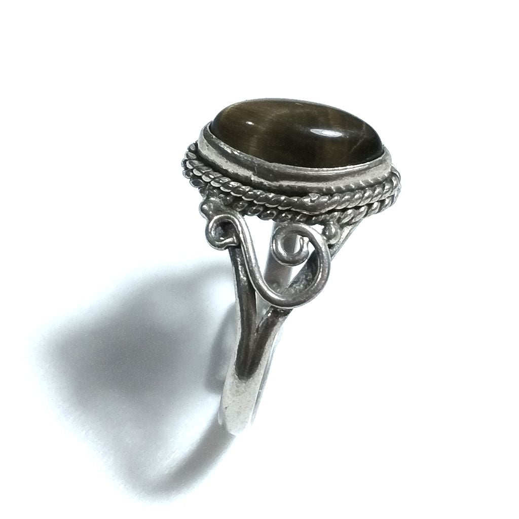 Anello con pietra in argento 925 con Occhio di TIGRE | GIOIELLI ETNICI