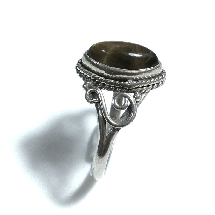 Anello con pietra in argento 925 con Occhio di TIGRE | GIOIELLI ETNICI