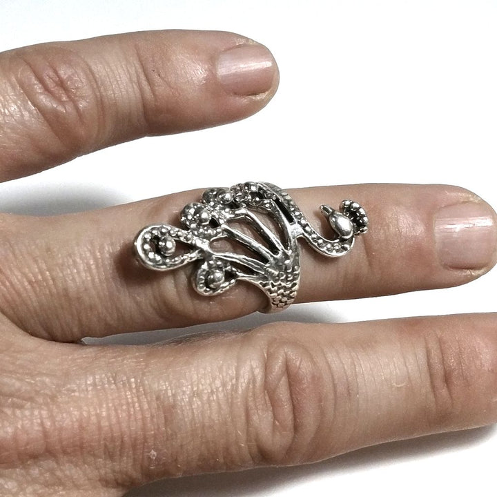 ANELLO ETNICO in argento 925 con PAVONE | GIOIELLI ETNICI