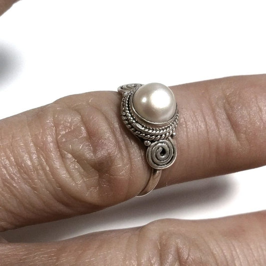 Anello con pietra in argento 925 con Perla | GIOIELLI ETNICI
