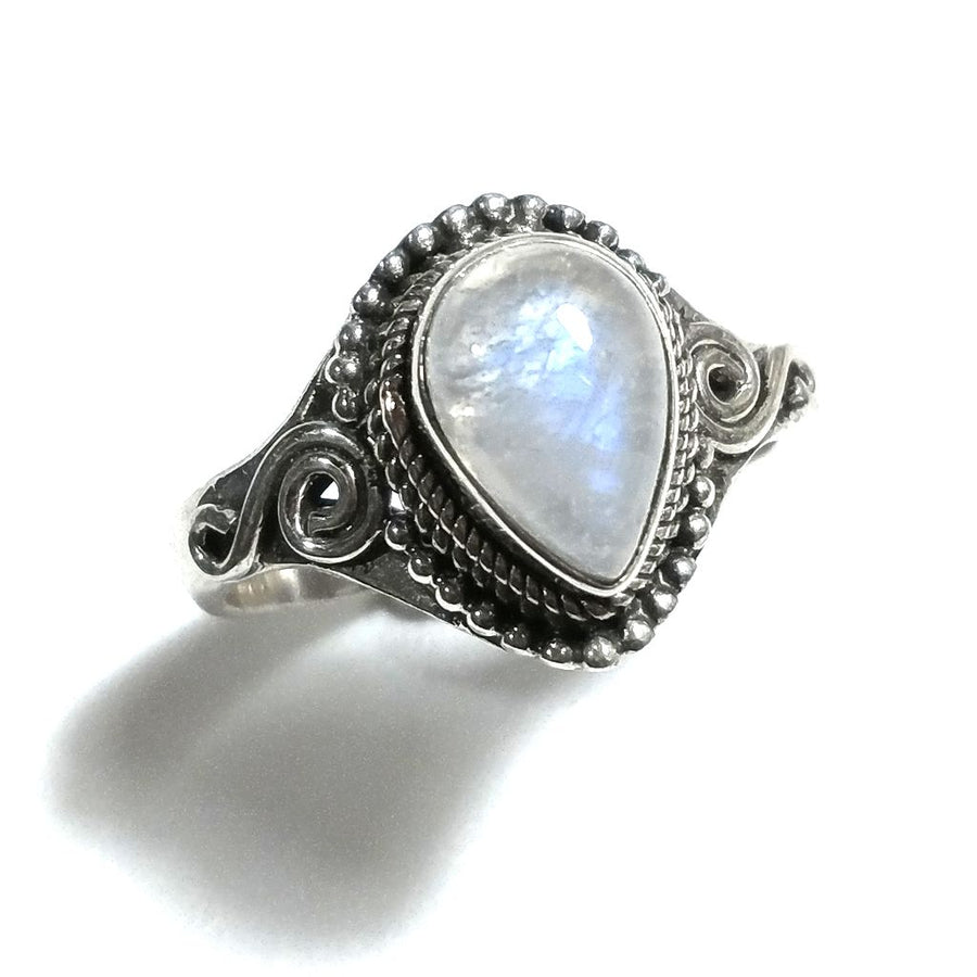 Anello con pietra in argento 925 con PIETRA DI LUNA | GIOIELLI ETNICI