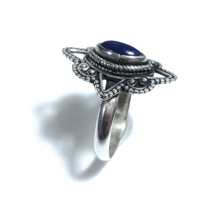 Anello con pietra in argento 925 con Lapislazzuli, Agata verde FILIGRANA | GIOIELLI ETNICI