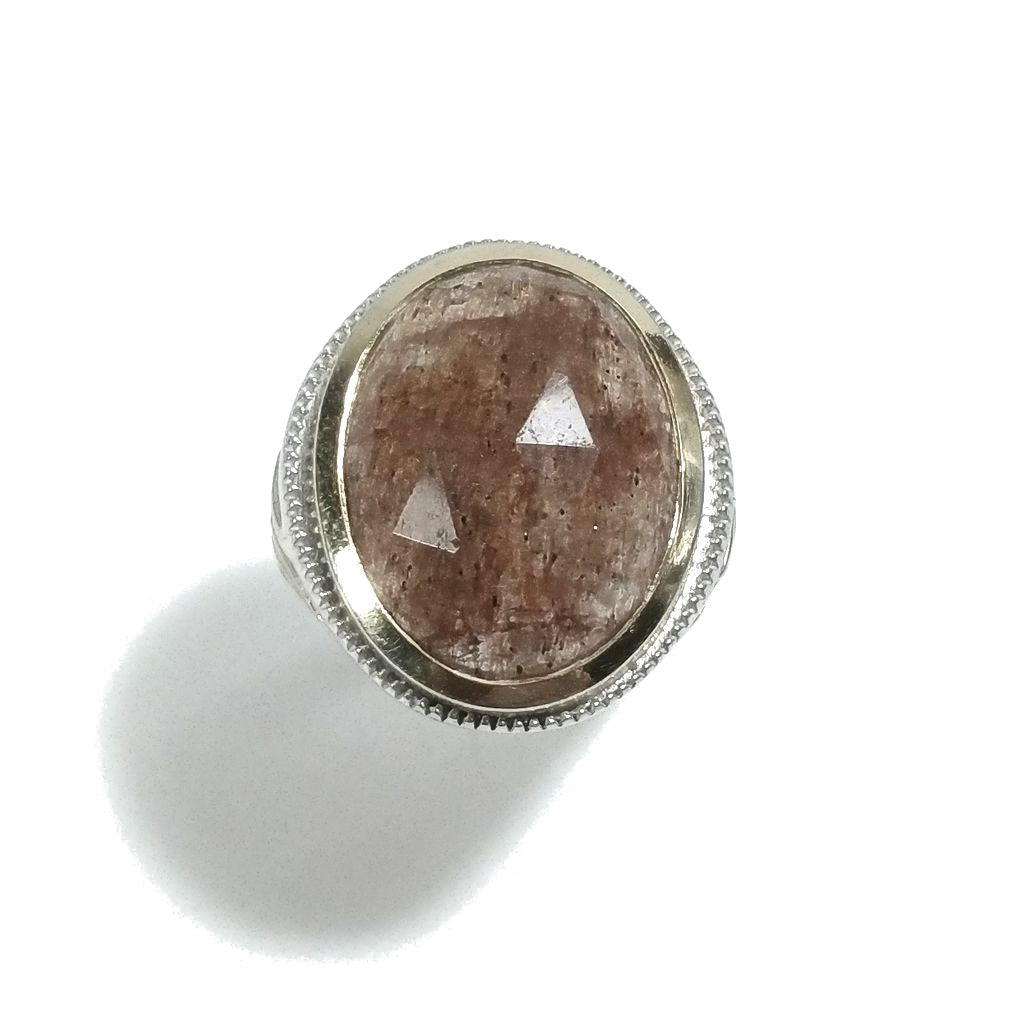 ANELLO ETNICO in argento 925 Anello con pietra Quarzo rutilato | GIOIELLI IN ARGENTO