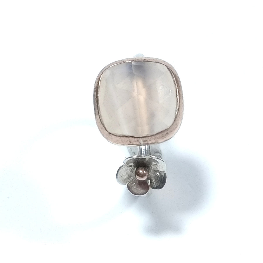 Anello con pietra in argento 925 ANELLO artigianale Quarzo rosa | ANELLI ARGENTO