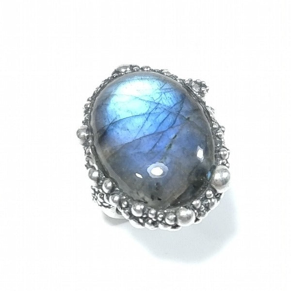 Anello DOT con pietra in argento 925 ANELLO artigianale Labradorite