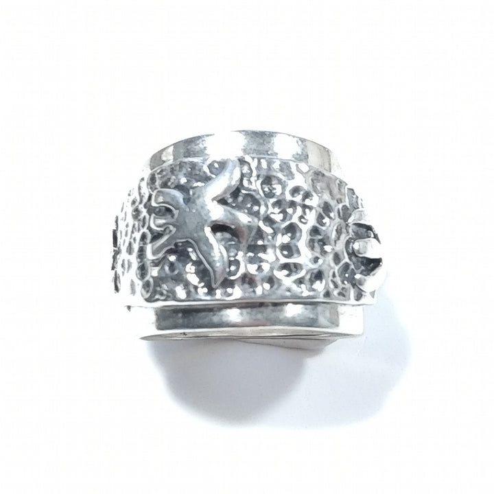 Band ring in 925 silver handcrafted starfish RING