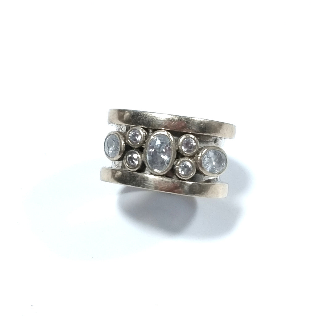 Band ring in 925 silver handcrafted Zircon RING | SILVER RINGS