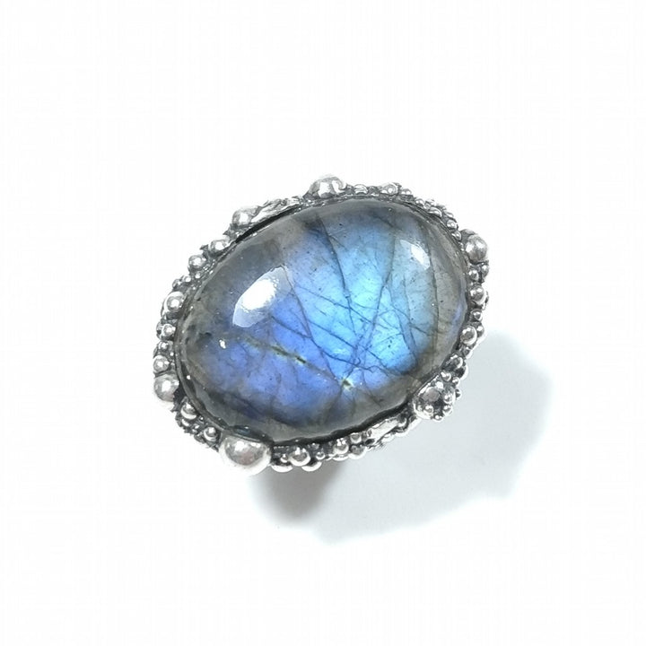 Anello DOT con pietra in argento 925 ANELLO artigianale Labradorite