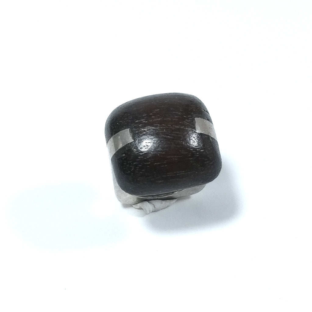 ANELLO artigianale in argento 925 Anello con pietra Legno mogano | ANELLI ARGENTO