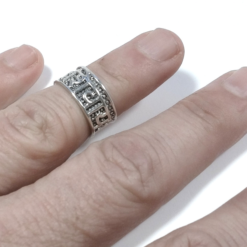 Handcrafted 925 silver band ring - MUDASHA