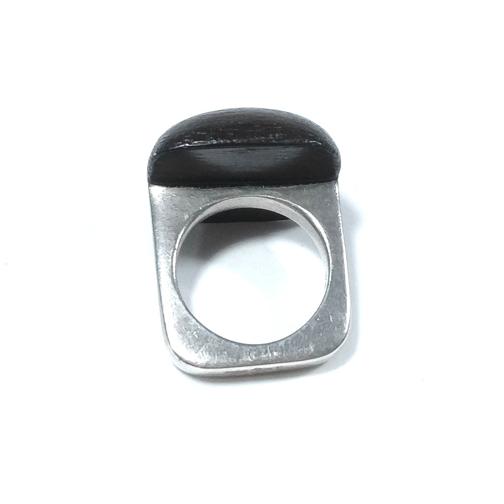 WOOD – Silver and Mahogany Ring