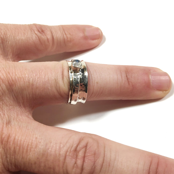 Anello antistress ANBU con pietra in argento 925