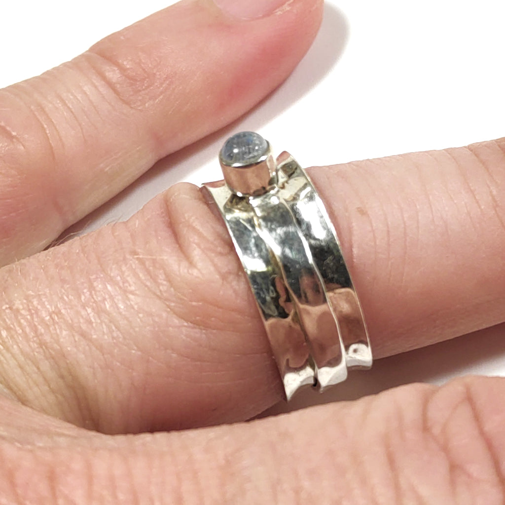 Anello antistress ANBU con pietra in argento 925