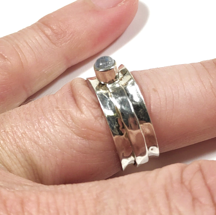 Anello antistress ANBU con pietra in argento 925