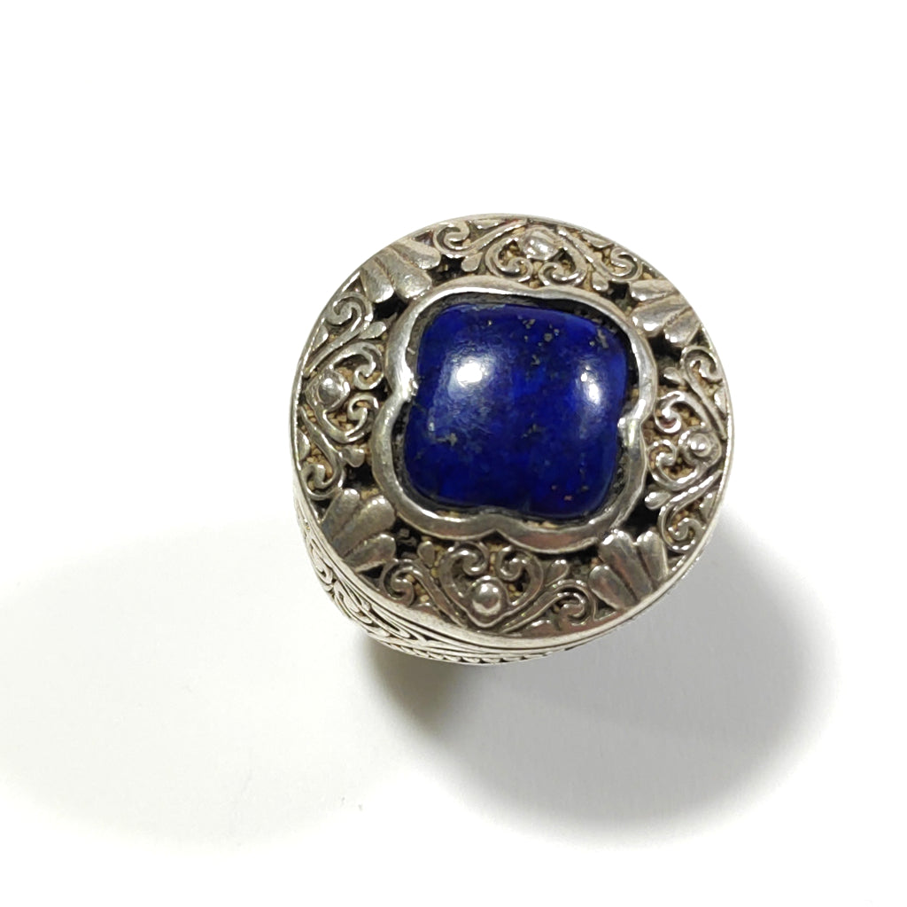ETHNIC RING 925 silver Lapis Lazuli - BHOJA