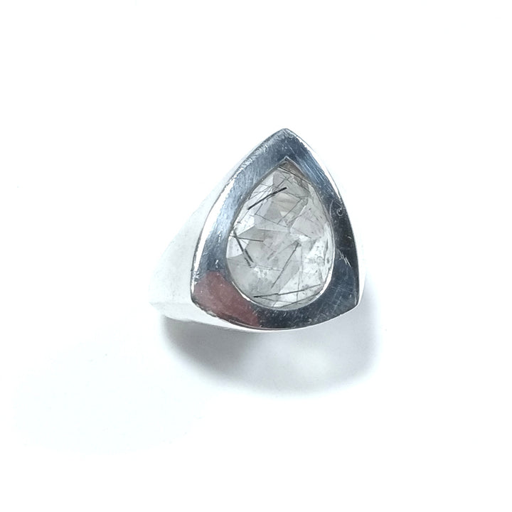 Anello con pietra in argento 925 ANELLO artigianale Quarzo rutilato | ANELLI ARGENTO