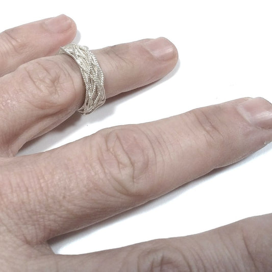 Anello fascia in argento 925 ANELLO artigianale | PEZZO UNICO – immagine2