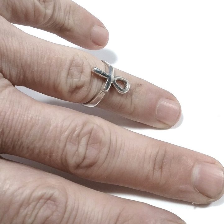 ETHNIC RING in 925 silver handcrafted RING | ANKH Key to life