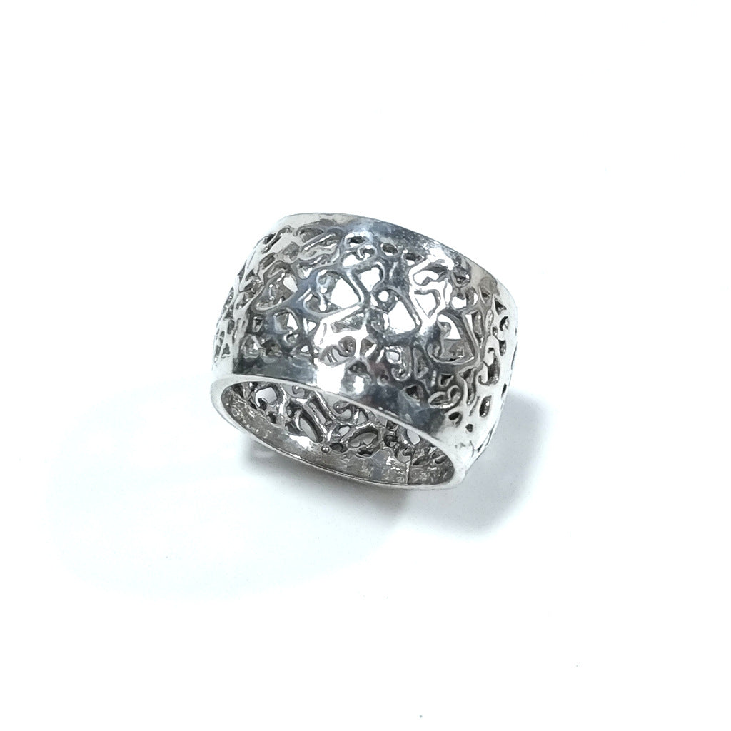 Band ring in 925 silver handcrafted RING | Hearts