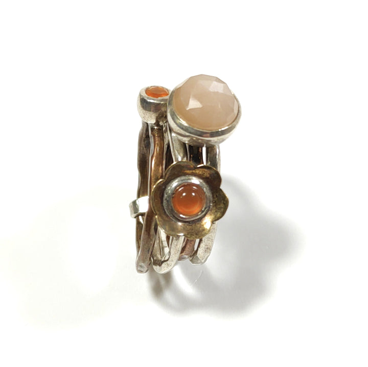 Anello con pietra in argento 925ANELLO artigianalePietra di Luna,Corniola | ANELLI ARGENTO