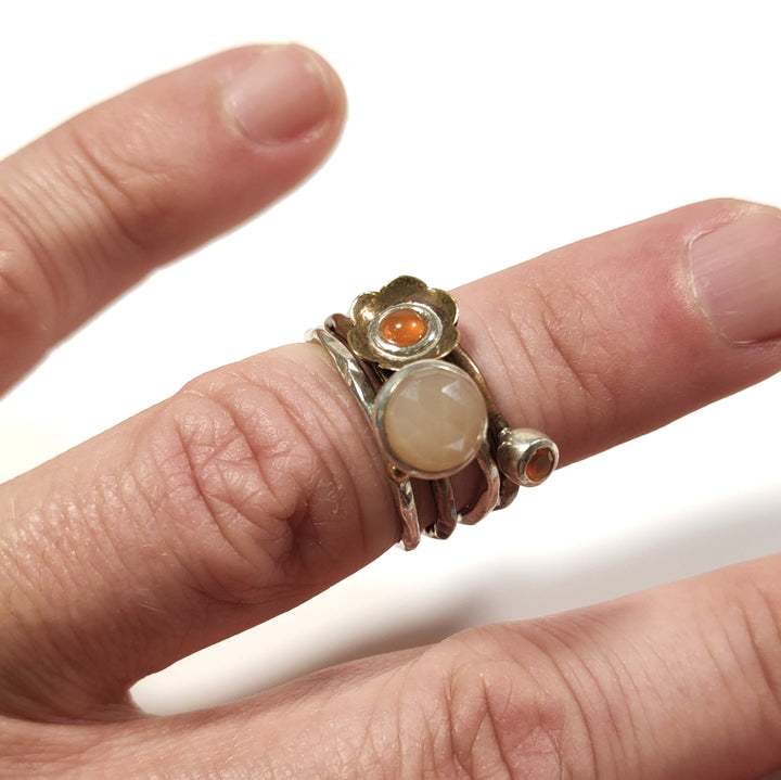 Anello con pietra in argento - AMOLI