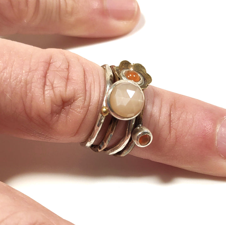 Anello con pietra in argento - AMOLI