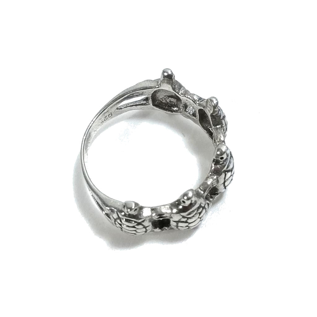 Anello fascia in argento 925 con tartaruga - NANAN