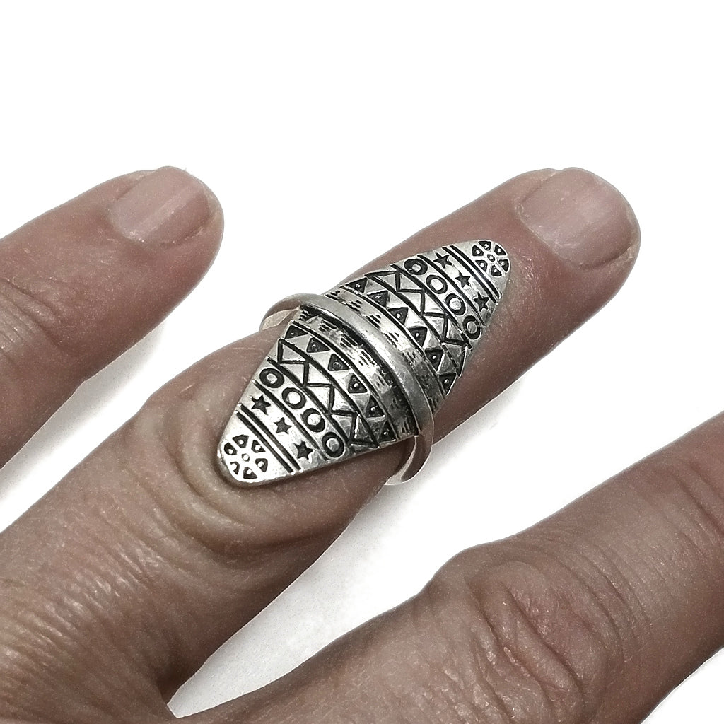 ETNICO | Anello in argento 925 grande - brunito - Tribù Karen - GIOIELLI