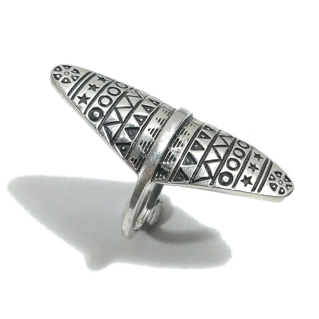 ETNICO | Anello in argento 925 grande - brunito - Tribù Karen - GIOIELLI