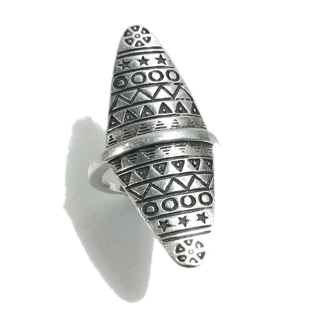 ETNICO | Anello in argento 925 grande - brunito - Tribù Karen - GIOIELLI